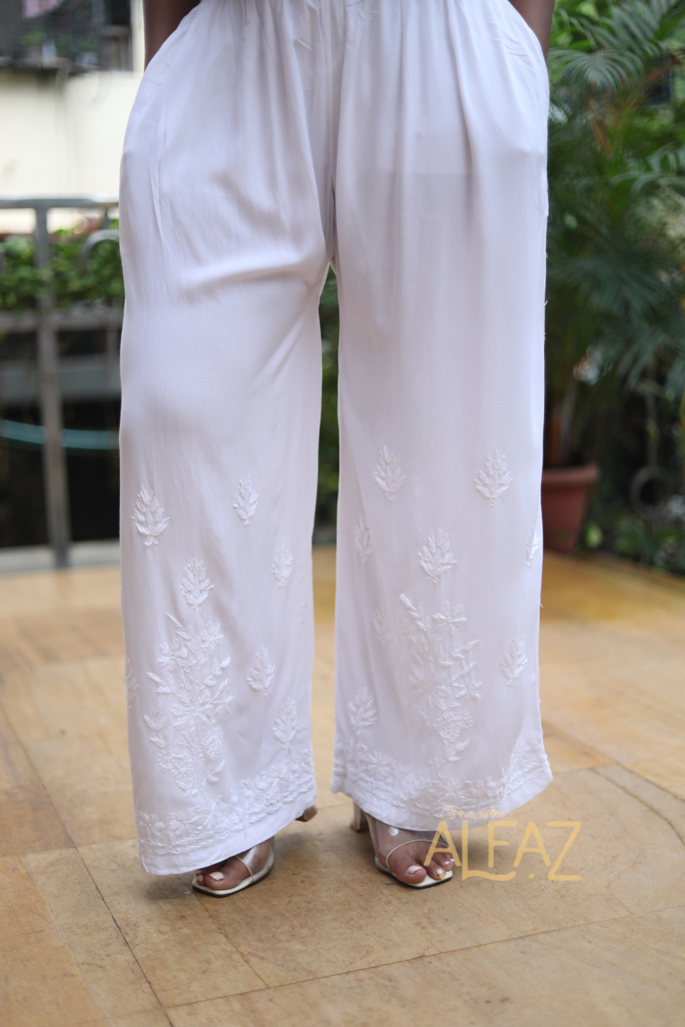 Anisa Rayon Collection - Stylish and Comfortable White Chikankari Plazzo