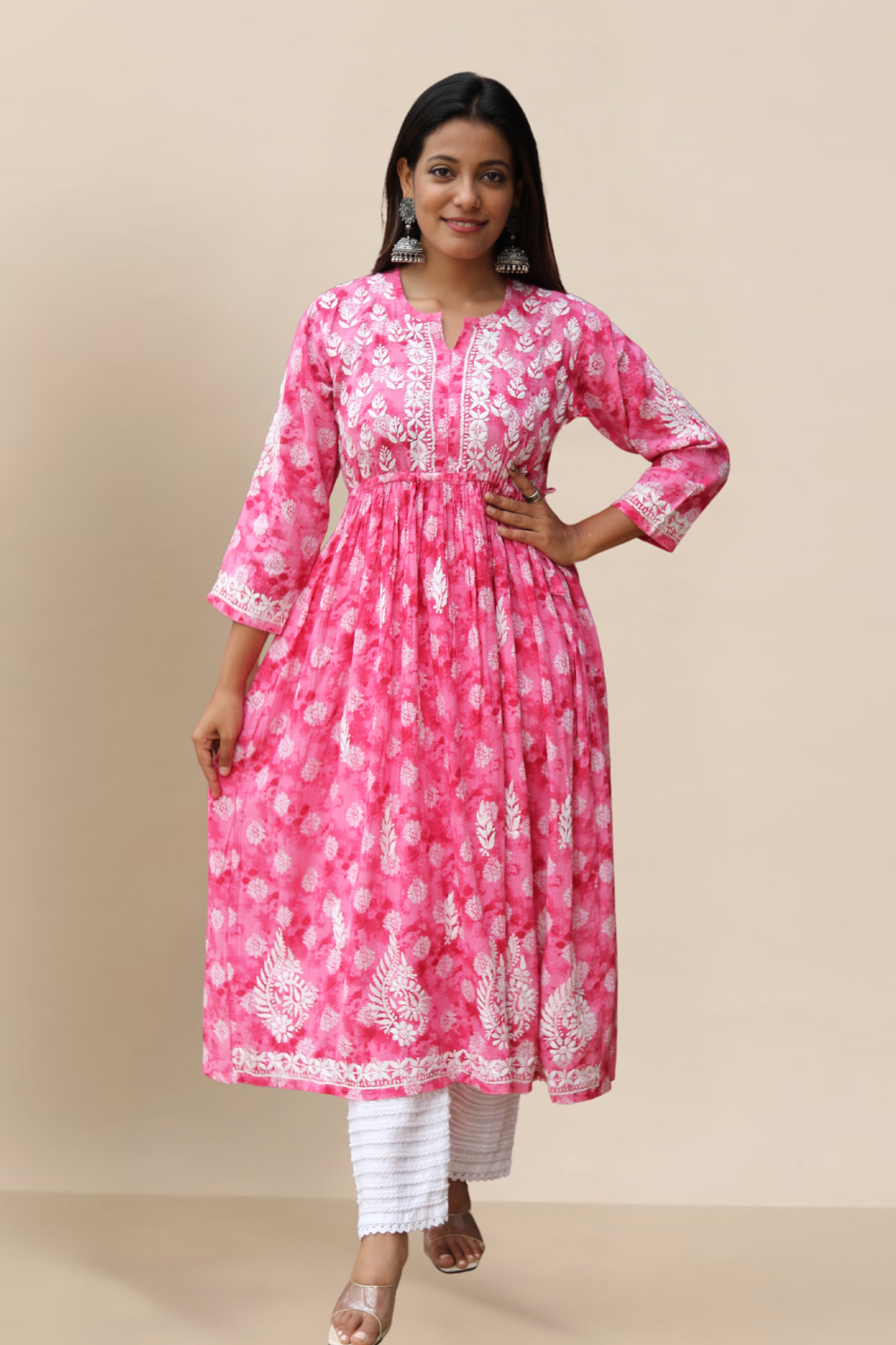 lucknowi chikankari gown