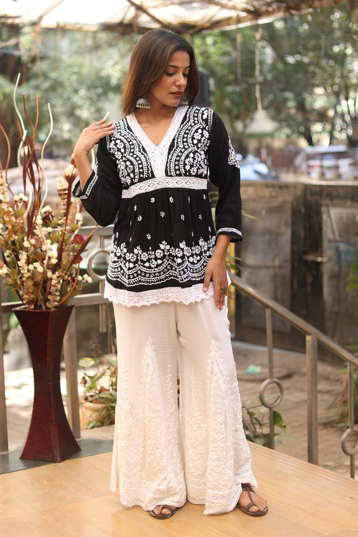 Yasmina Premium Modal Chikankari Short  Kurti