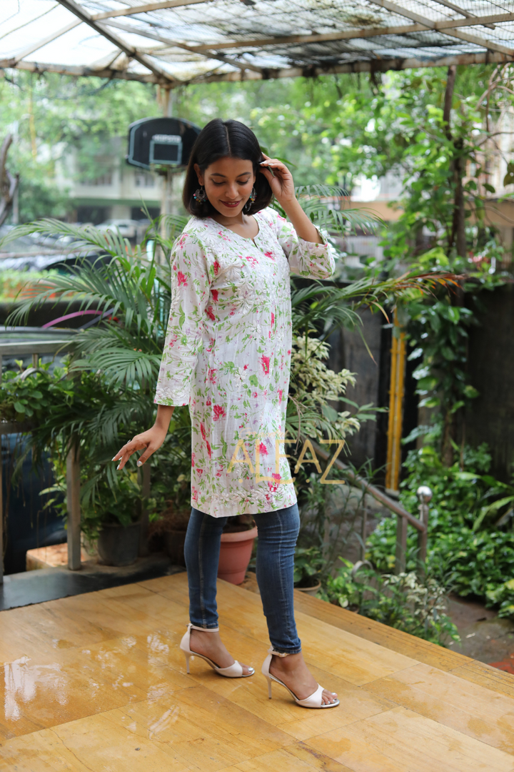 Shireen Printed Mulmul Short Kurti