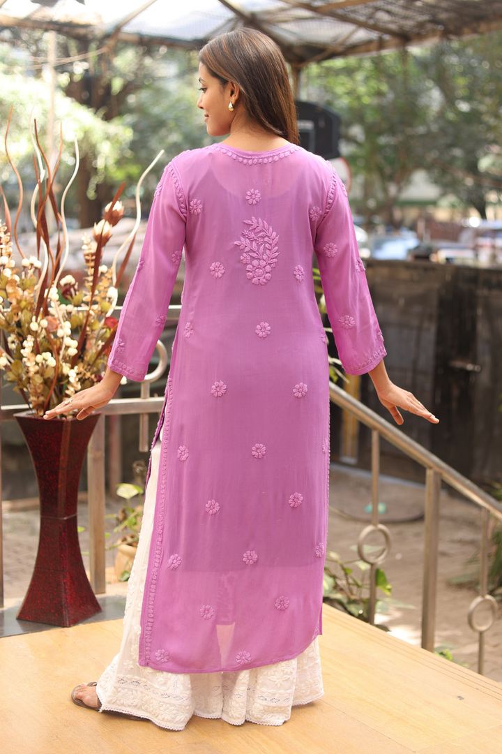 Nawal Premium Viscose 3D Chikankari & Mukaish KURTI