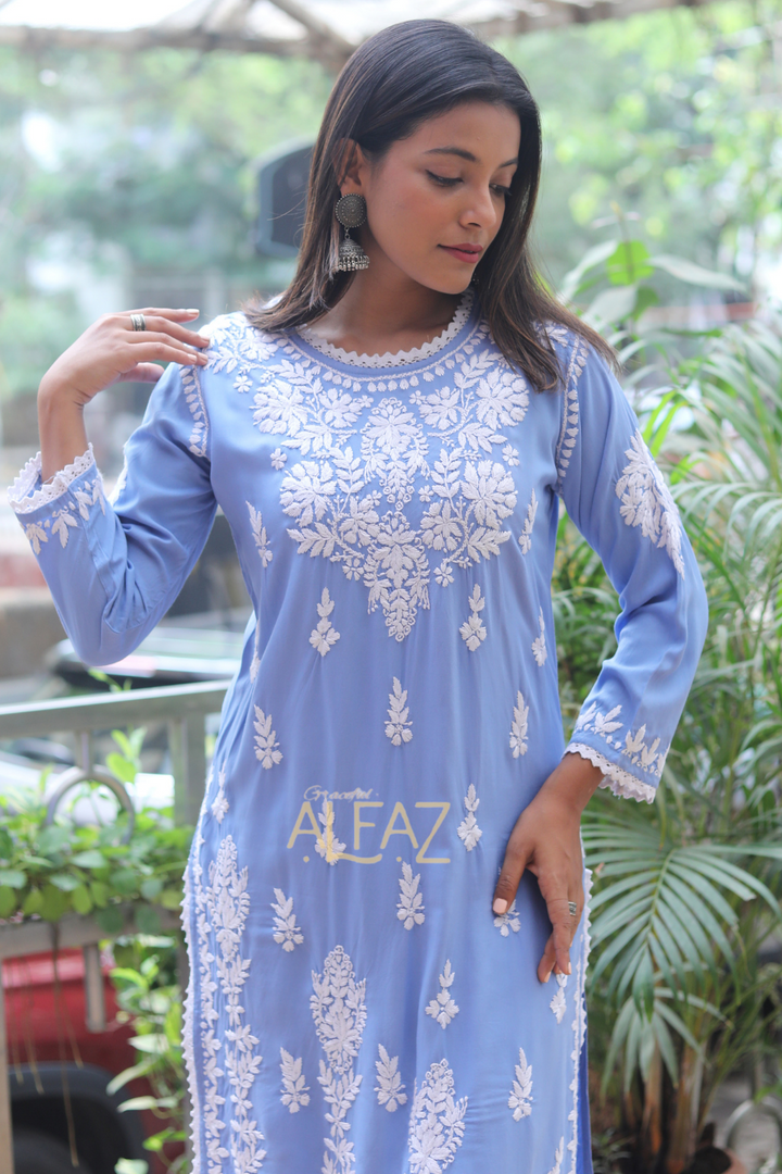 Hafsa Rayon Chikankari Afghani Set