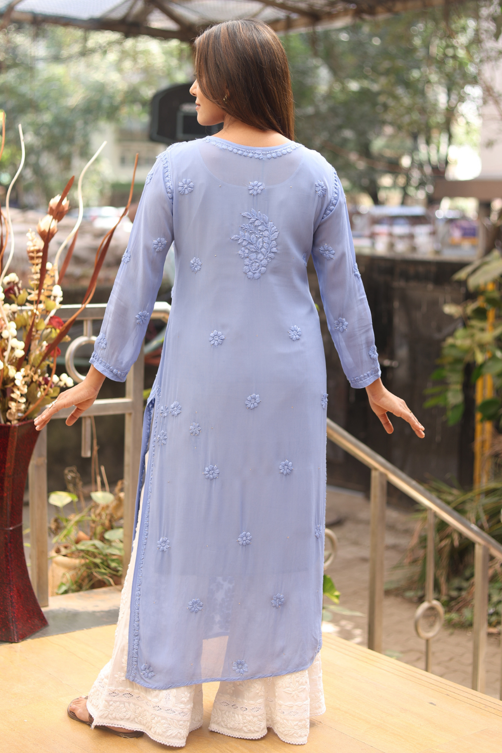 Nawal Premium Viscose 3D Chikankari & Mukaish KURTI