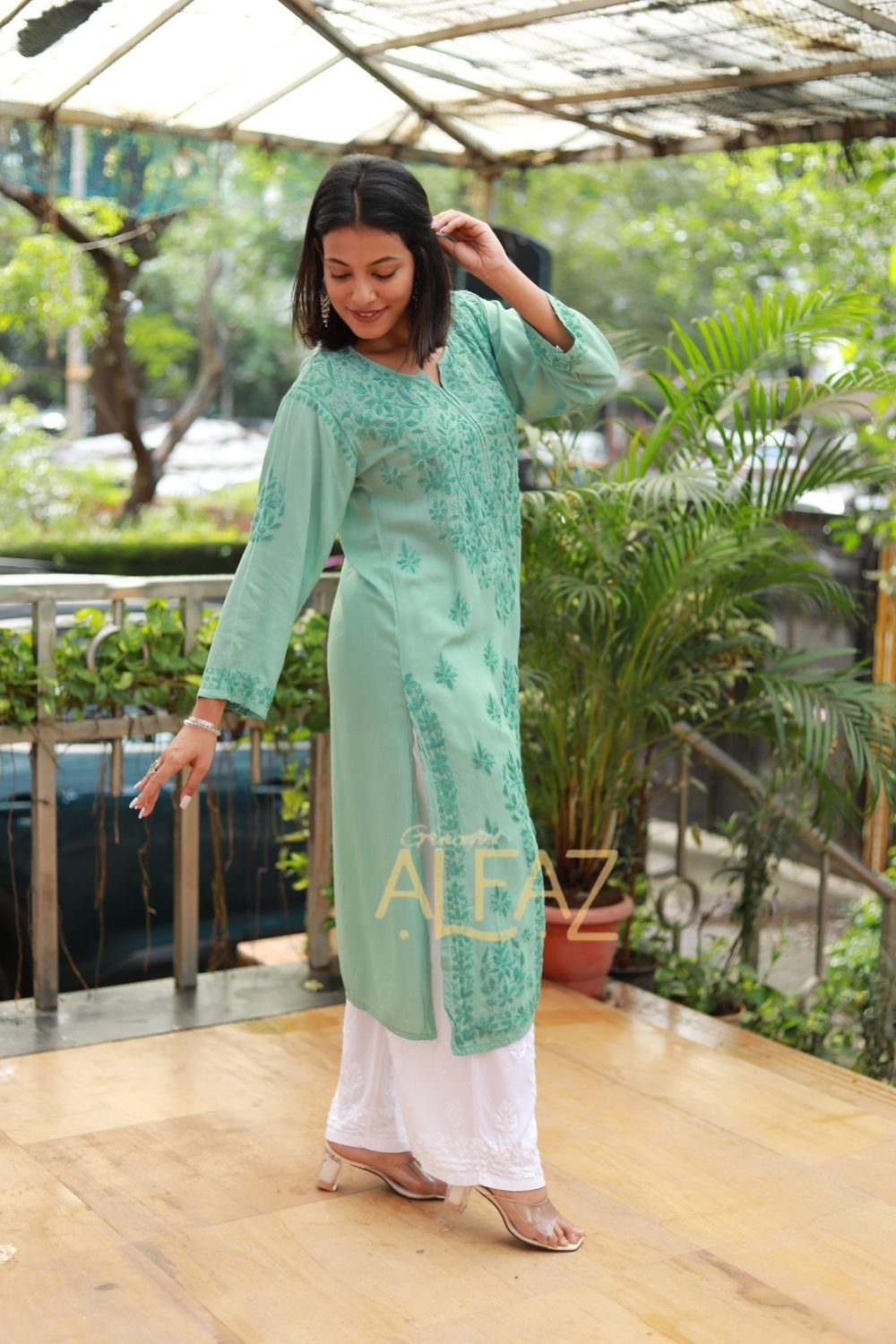 Chandni Modal Chikankari Kurti Tone to Tone