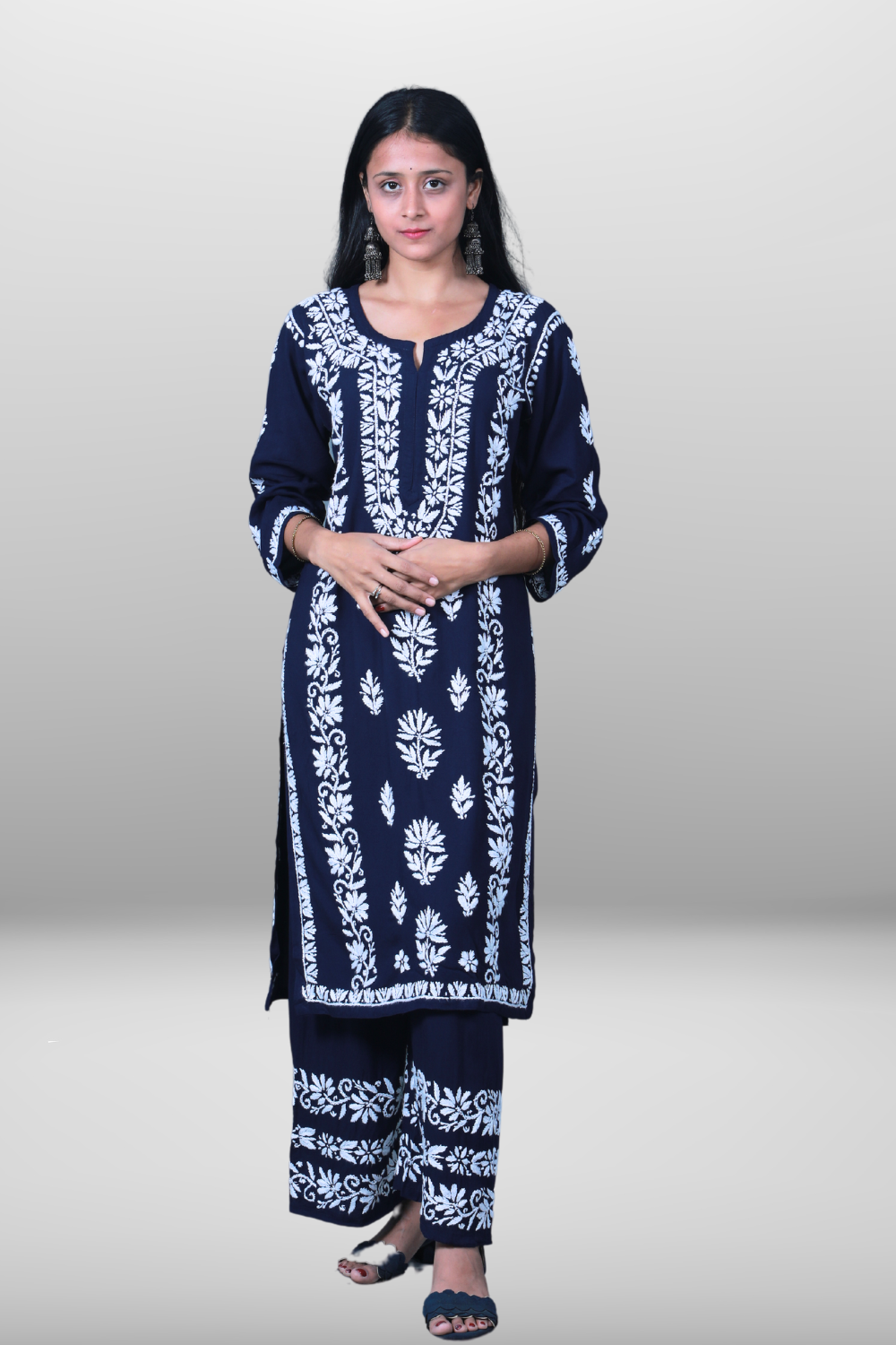 Naima Rayon Chikankari Kurti Palazzo Set