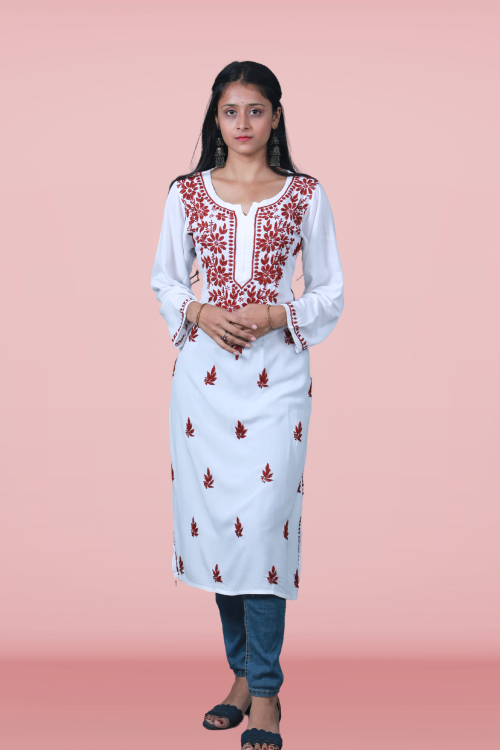 Stylish Rayon Chikankari Kurti - Rima Rayon Collection