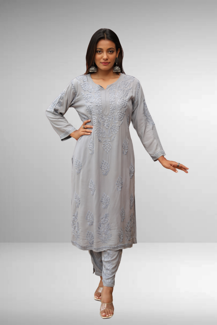 chikankari plazo set