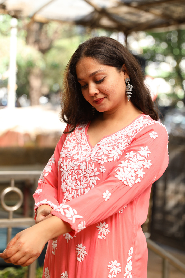 Sofiya Premium Modal Chikankari  3D Long Kurti