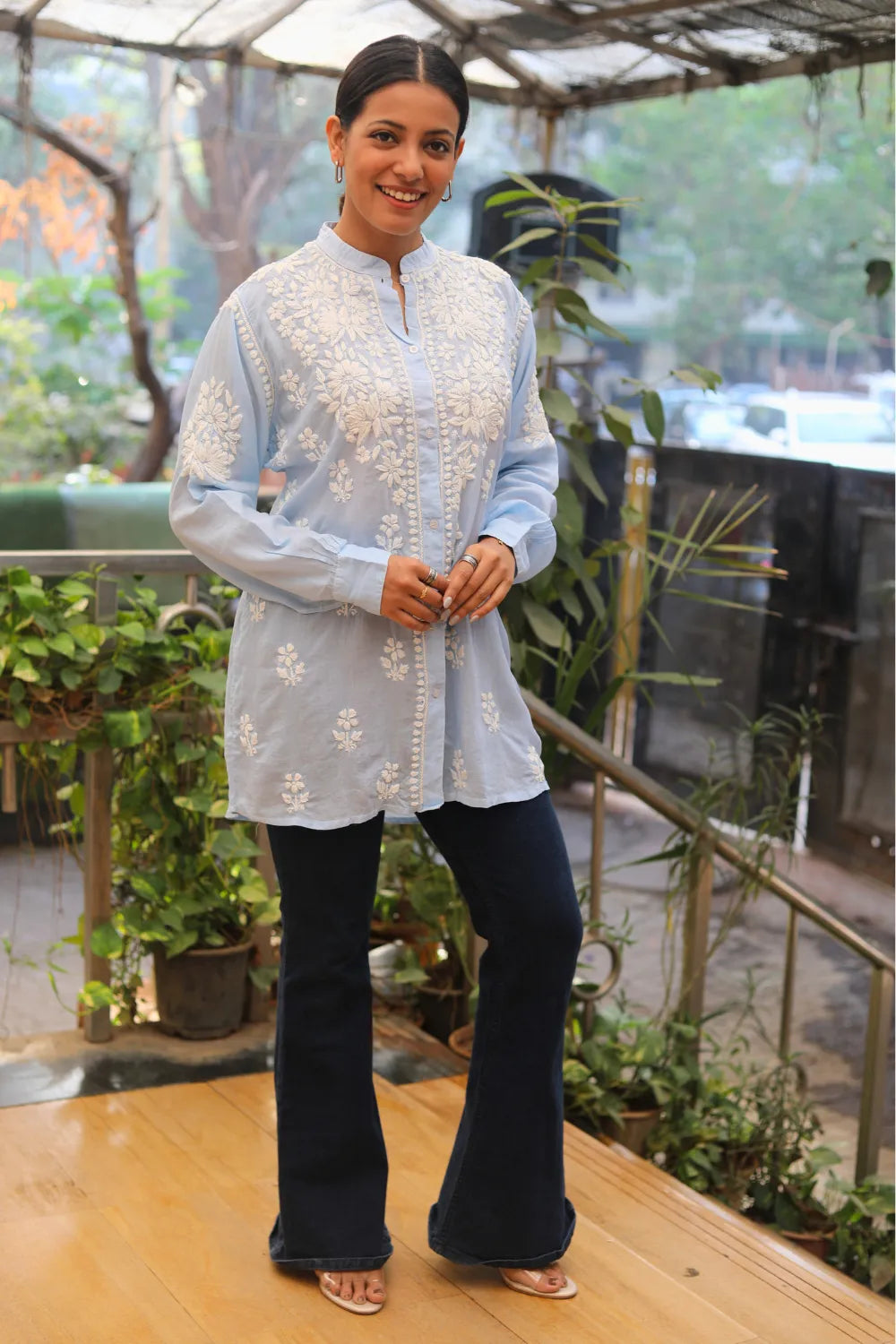 Meher Modal Chikankari Designer Shirt