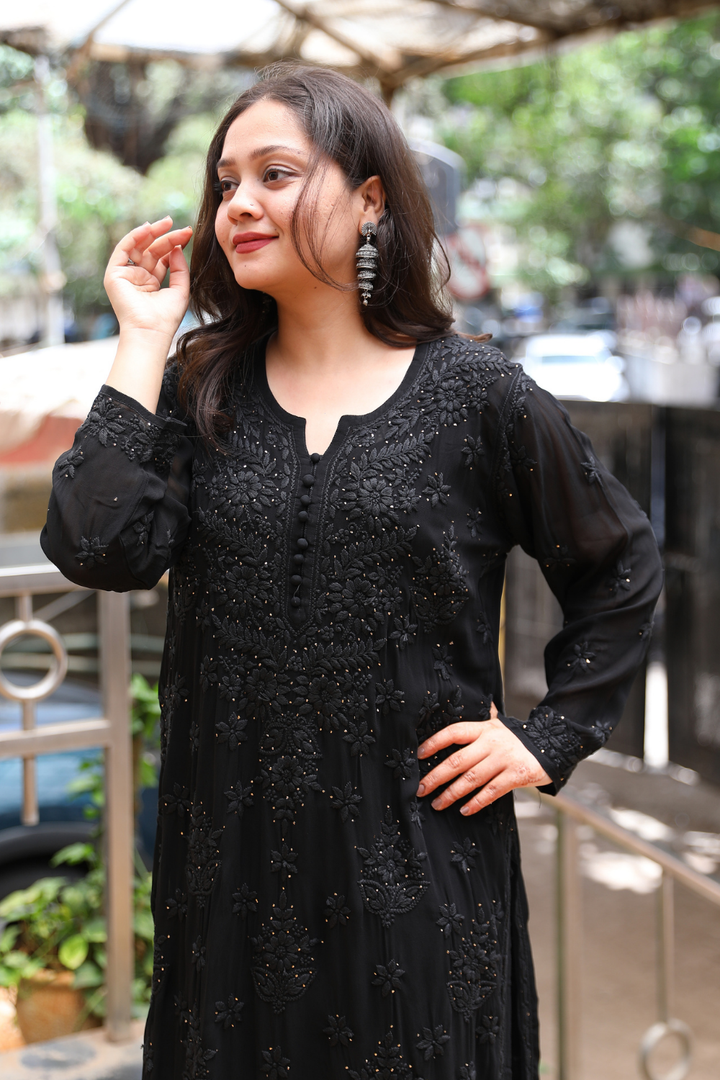 Esra Premium Viscose 3D Chikankari & Mukaish Kurti