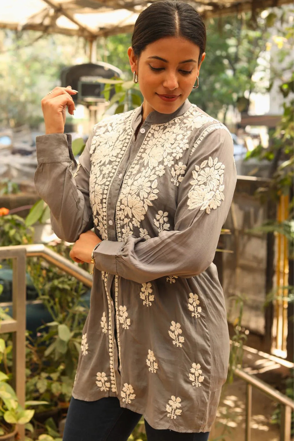 Meher Modal Chikankari Designer Shirt