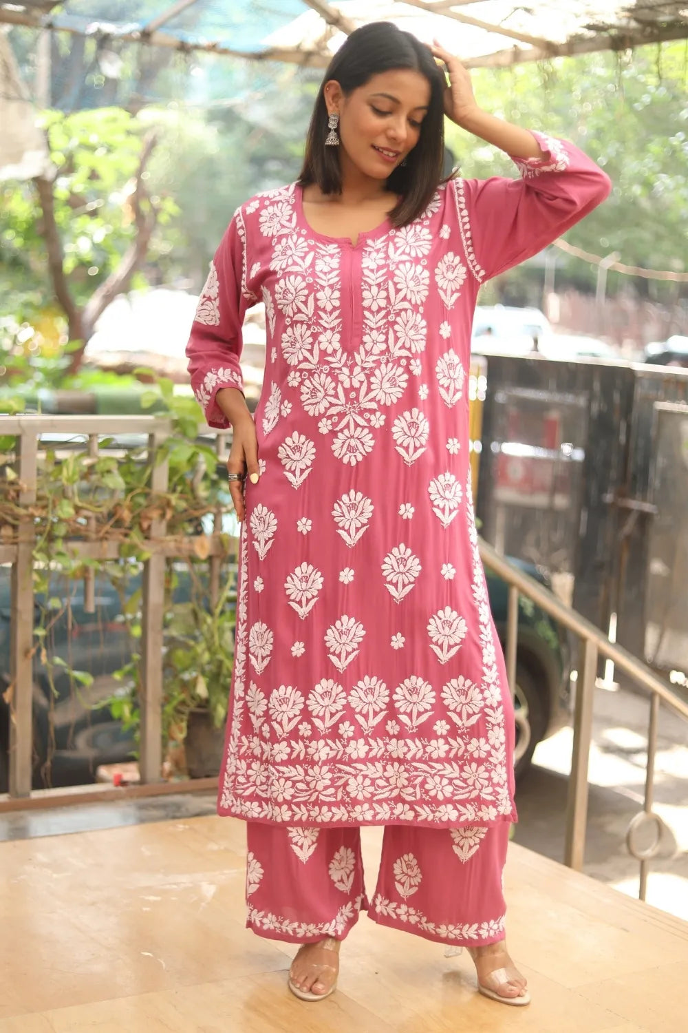 Ayra Modal Chikankari Kurti Palazzo Set