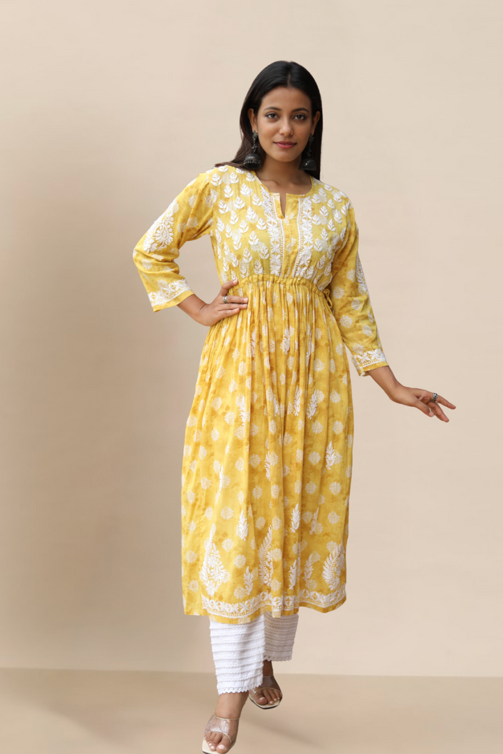 lucknowi chikankari gown