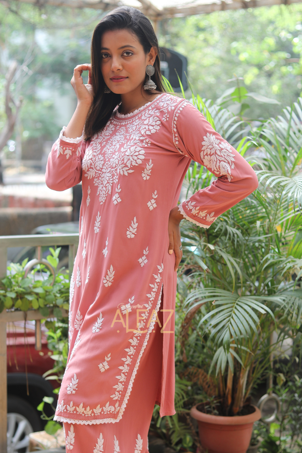 Hafsa Rayon Chikankari Afghani Set