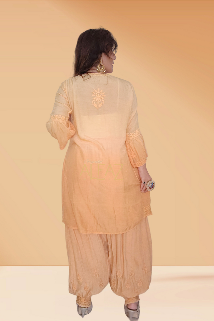 Ayesha Premium Muslin Chikankari Afghani Set | Chikan Kurta Set for Women