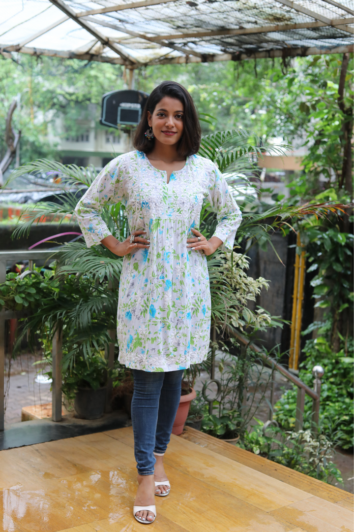 Shireen Printed Mulmul Short Kurti