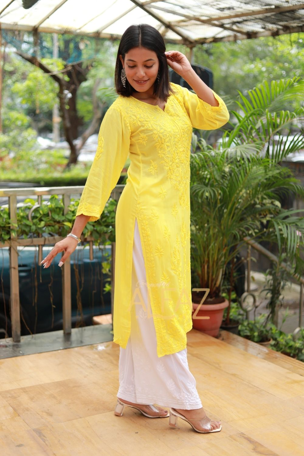 Chandni Modal Chikankari Kurti Tone to Tone