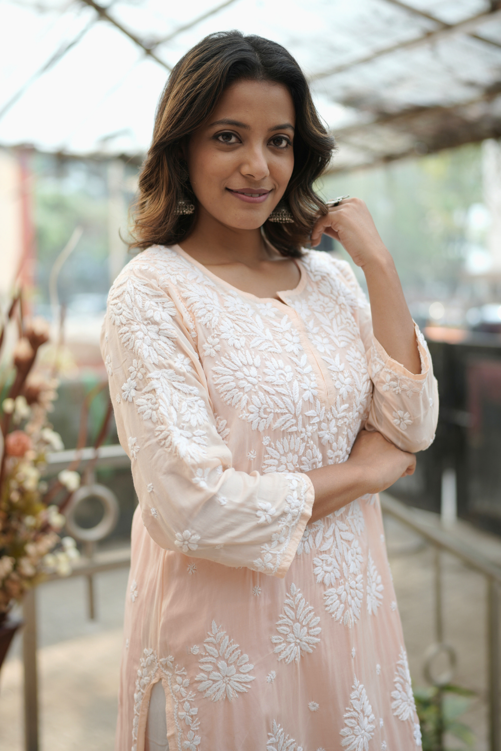 Ishani Muslin  Premium 3D Chikankari Kurti