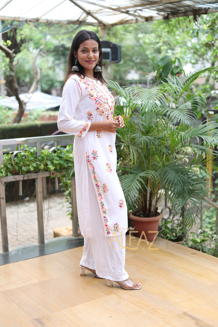 Ekta Rayon Chikankari Long Kurti