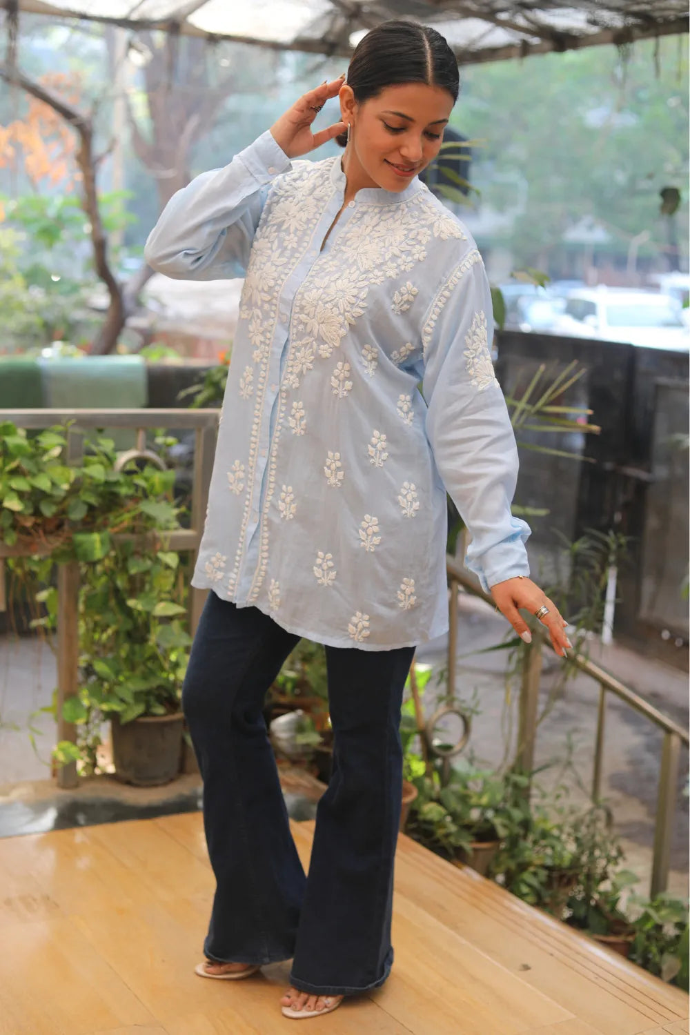 Meher Modal Chikankari Designer Shirt