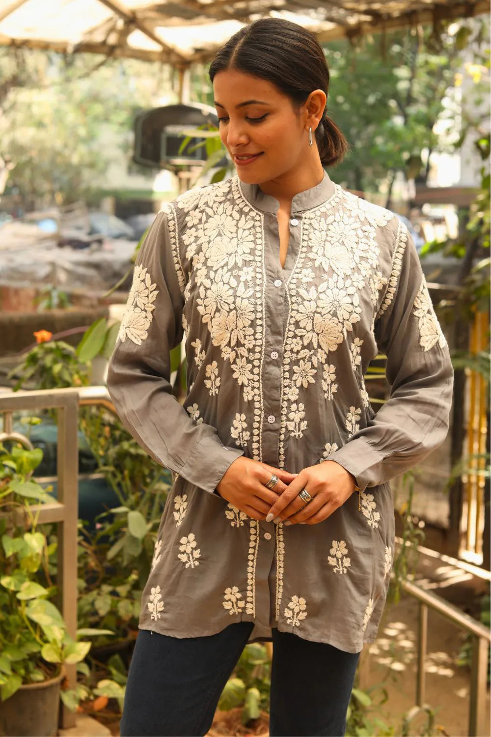 Meher Modal Chikankari Designer Shirt