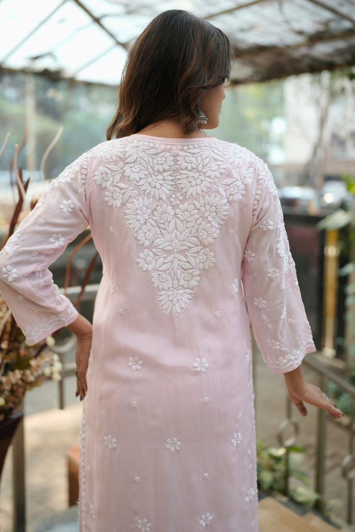 Ishani Muslin  Premium 3D Chikankari Kurti