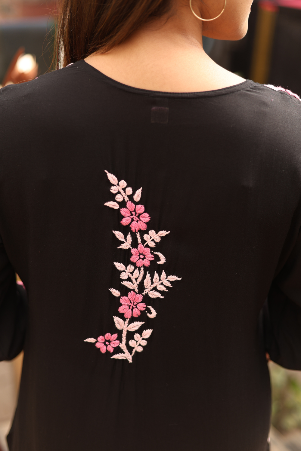 GAURI MODAL BLACK CHIKANKARI DESIGNER KURTI