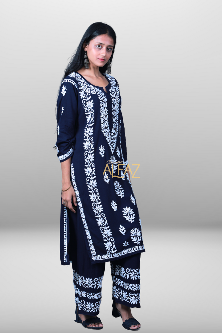 Naima Rayon Chikankari Kurti Palazzo Set