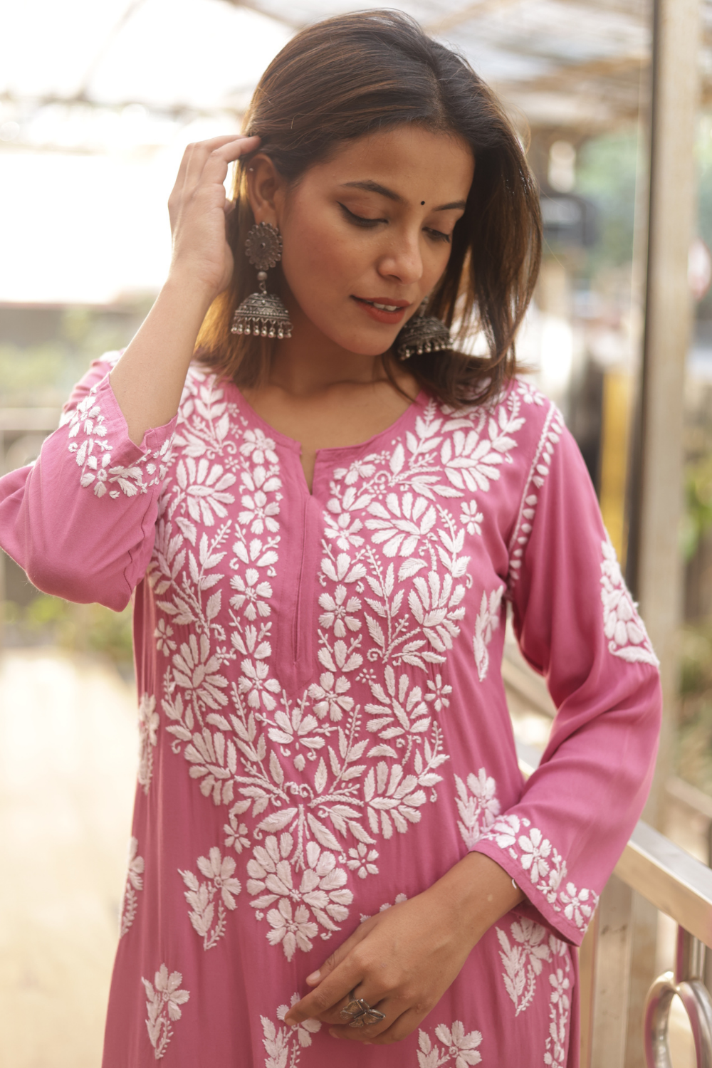 Noura Rayon Chikankari  Kurta Pant set |