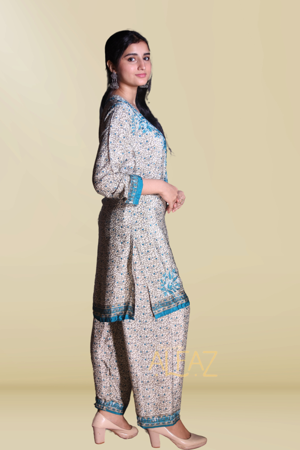 Rasha Premium Crepe Silk Chikankari Digital Print Co-ord Set