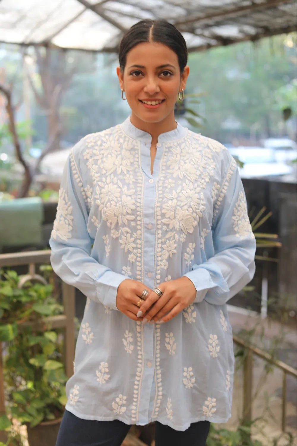 Meher Modal Chikankari Designer Shirt