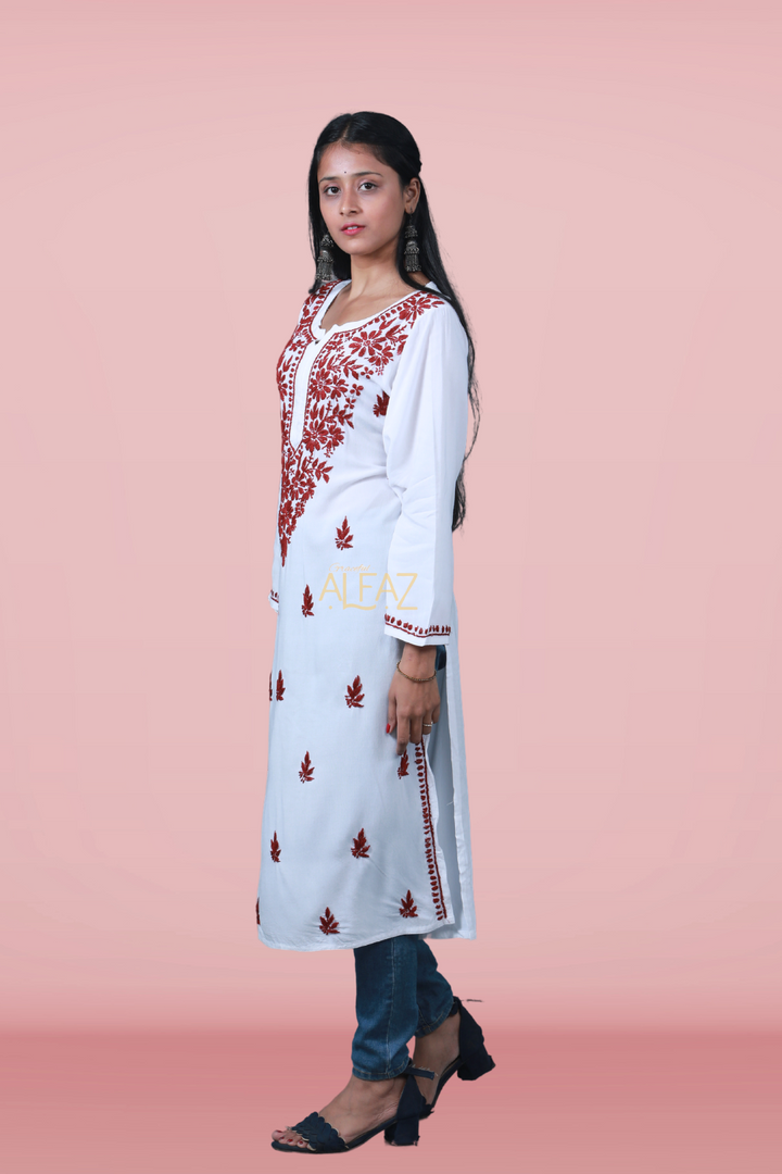 Stylish Rayon Chikankari Kurti - Rima Rayon Collection