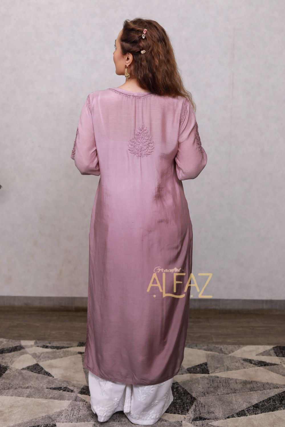 Fazia Premium Muslin 3D Chikankari & Mukaish Kurti