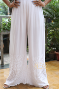 Kiara Muslin  Chikankari White Palazzo
