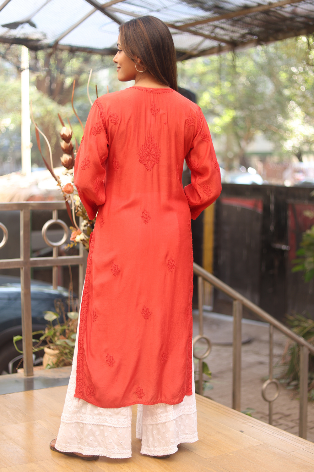 Naina Premium Muslin Jaal  Chikankari  Kurti