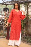 Naina Premium Muslin Jaal  Chikankari  Kurti