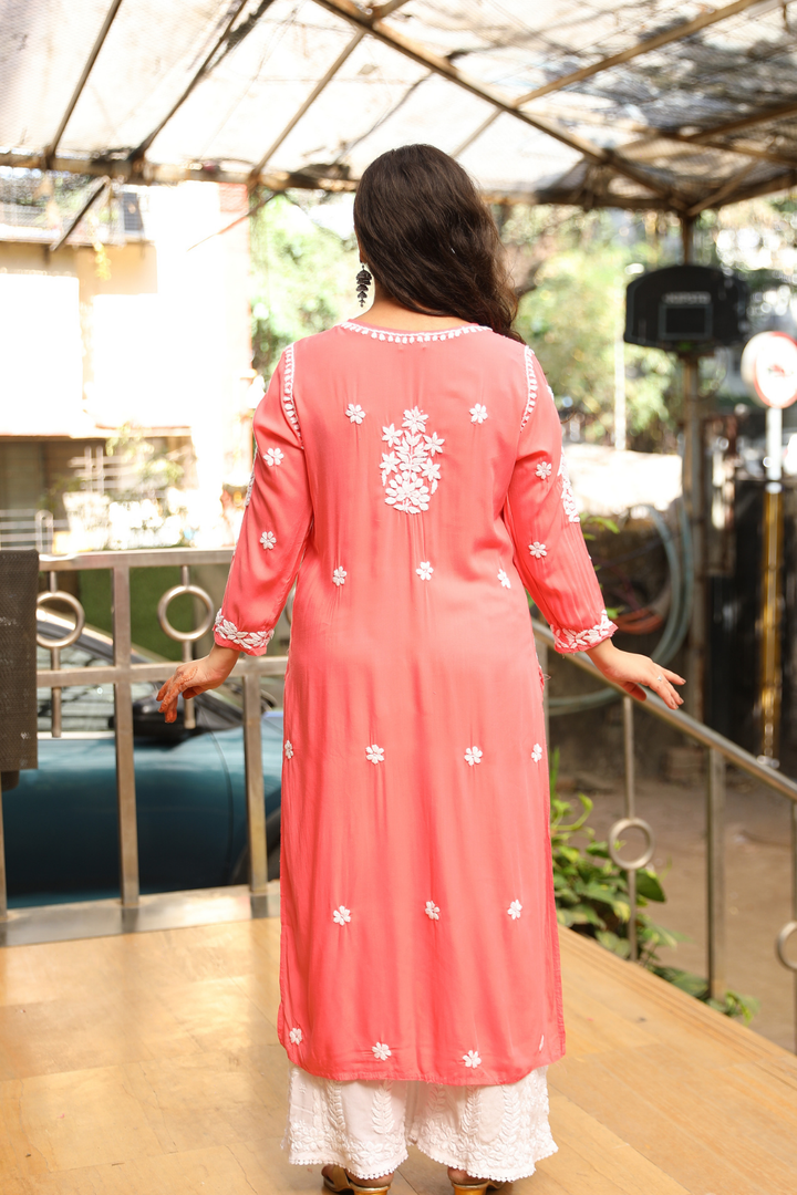 Sofiya Premium Modal Chikankari  3D Long Kurti