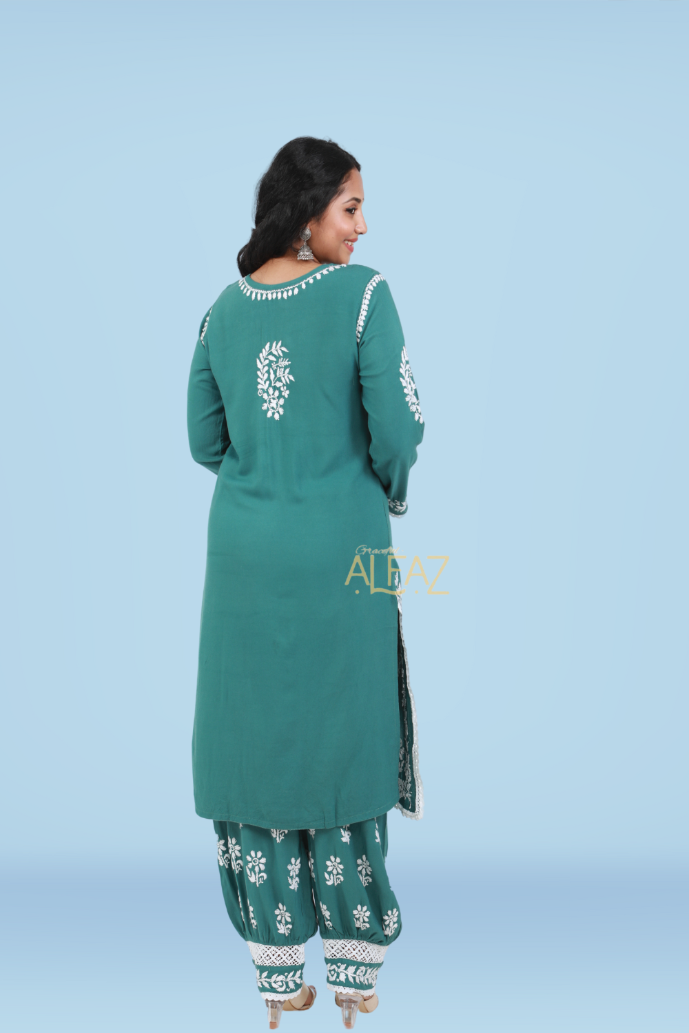 Hafsa Rayon Chikankari Afghani Set