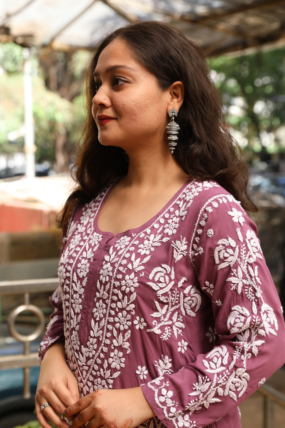 Alia Premium Modal Rose 3D Chikankari Kurti