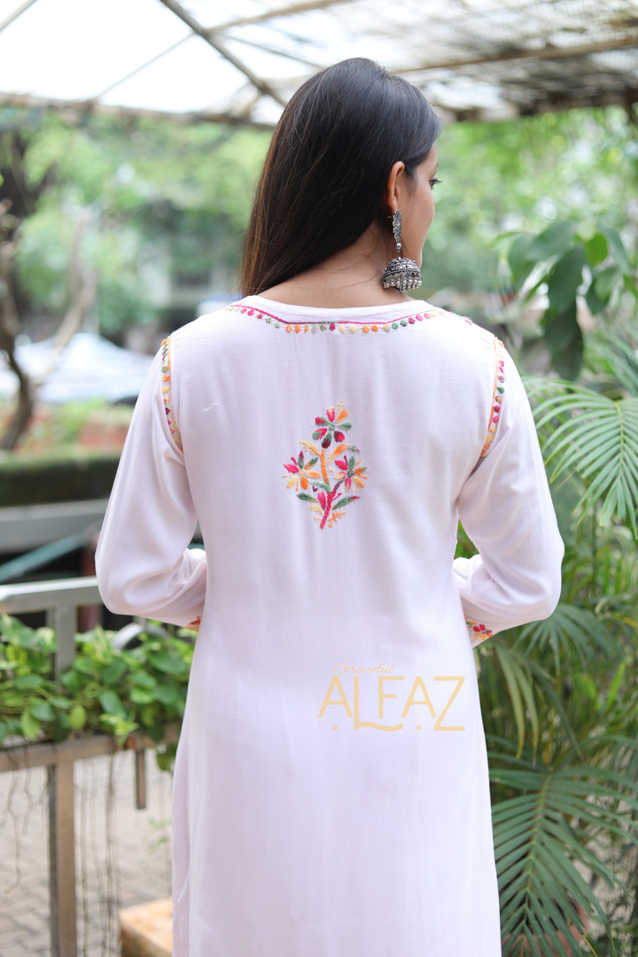 Ekta Rayon Chikankari Long Kurti