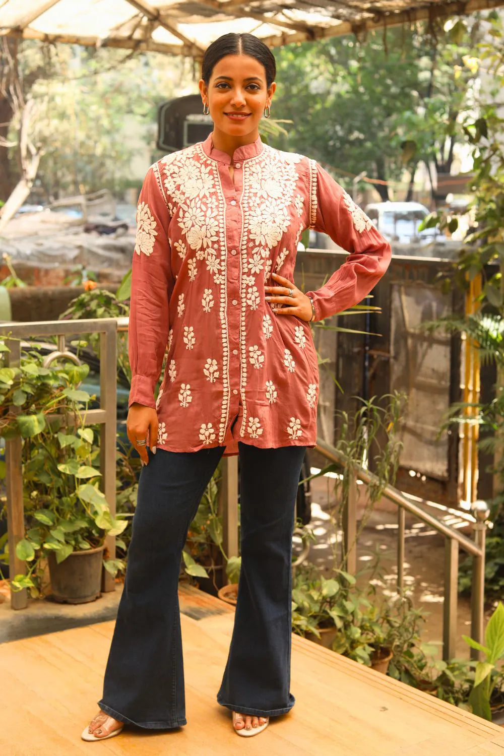 Meher Modal Chikankari Designer Shirt