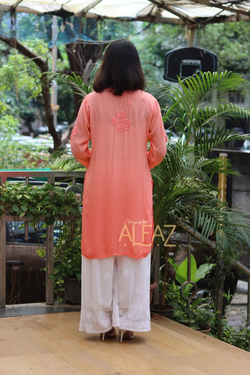 Ghazal Premium Crepe Silk 3D Chikankari with Mukaish Short Kurti