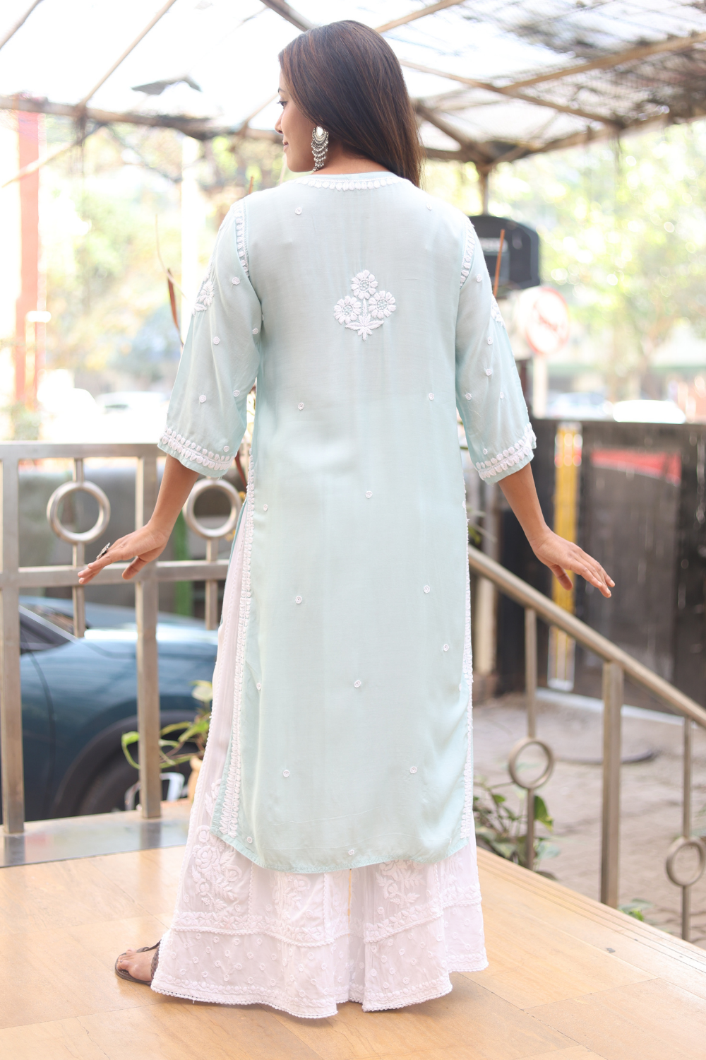 Dima Muslin 3D Chikankari Designer Kurti