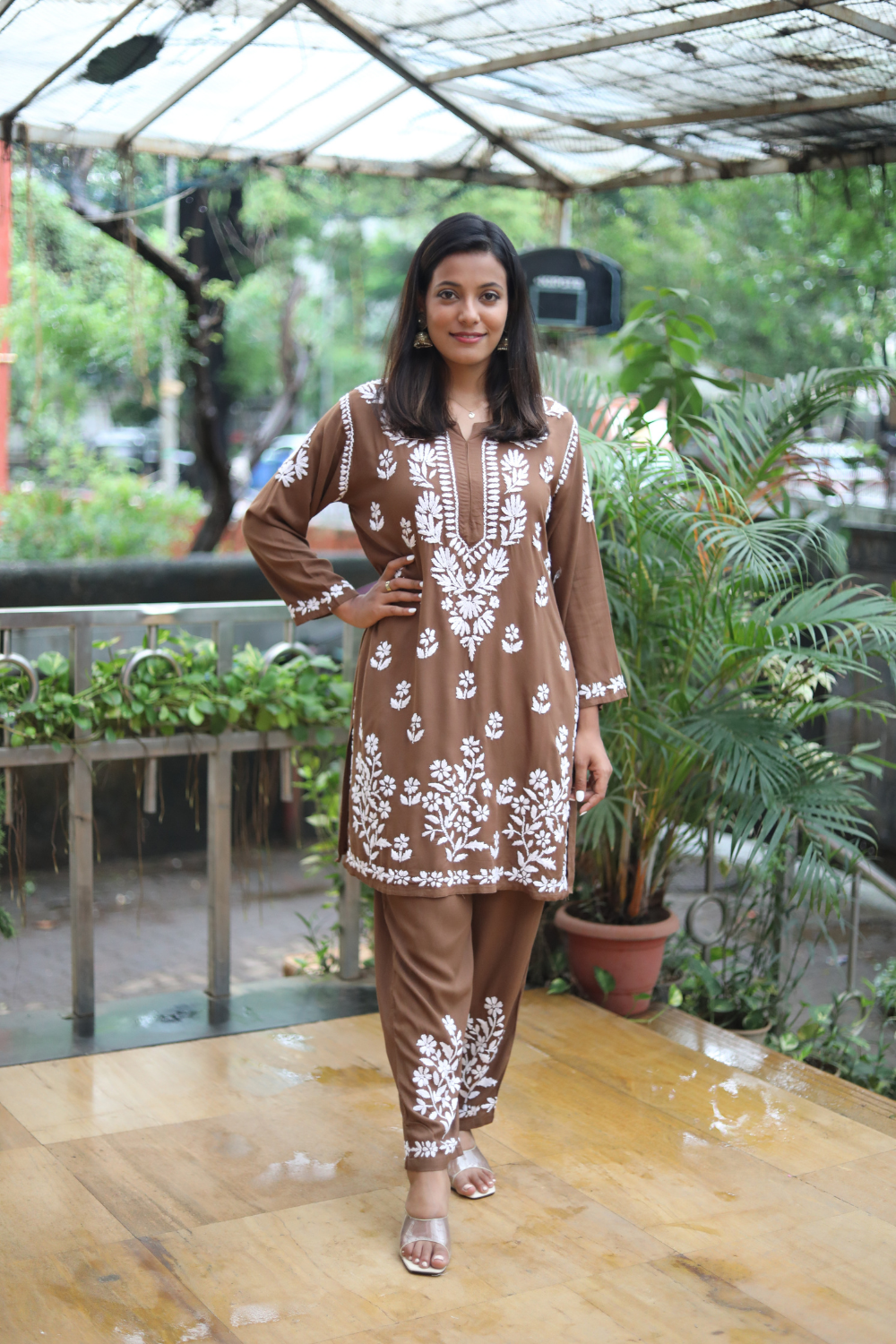 rayon chikankari kurta set