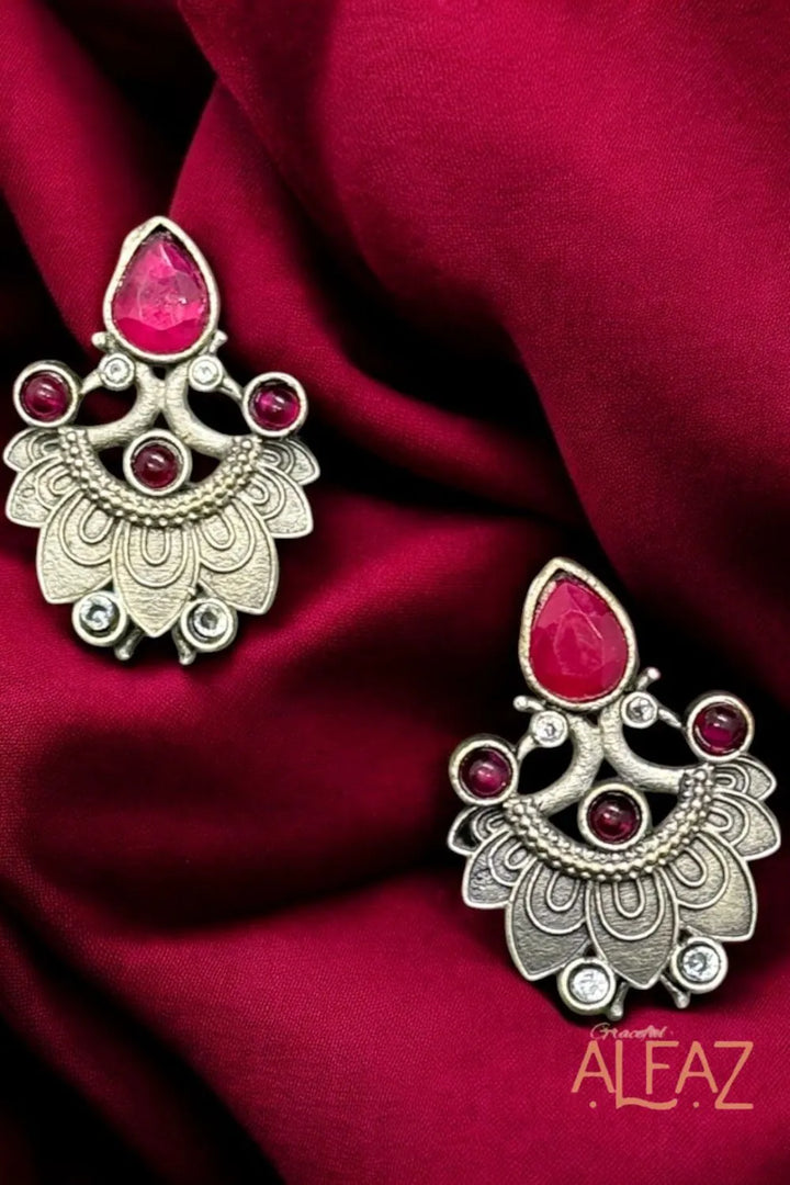 Kaavi Silver Oxidized Earrings