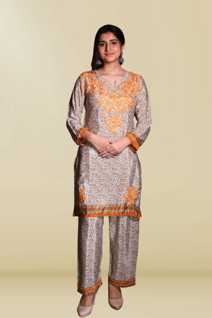 Rasha Premium Crepe Silk Chikankari Digital Print Co-ord Set