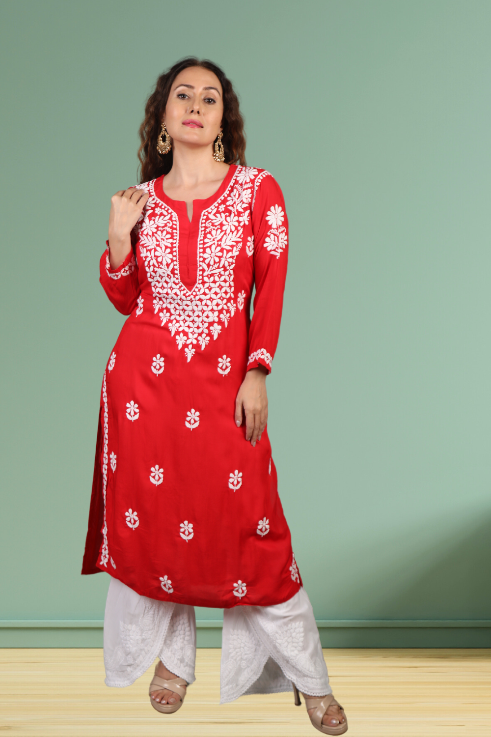 Elegant Modal Chikan Kurti - Amal Collection