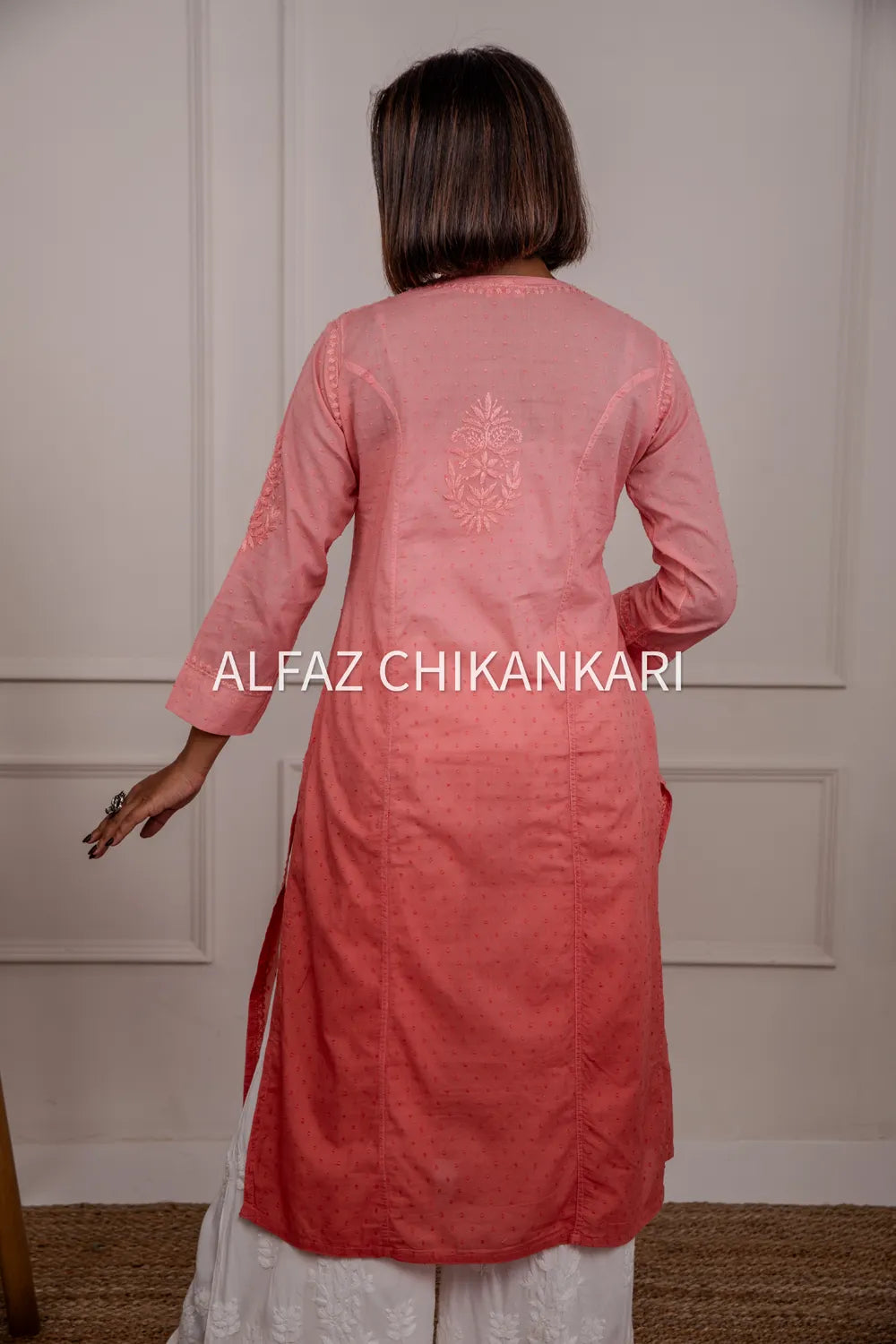 Kaira Dobby Cotton Chikankari Kurti