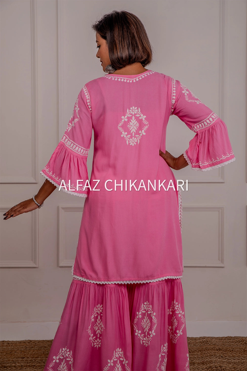 Navya Rayon Designer Chikankari Gharara Set