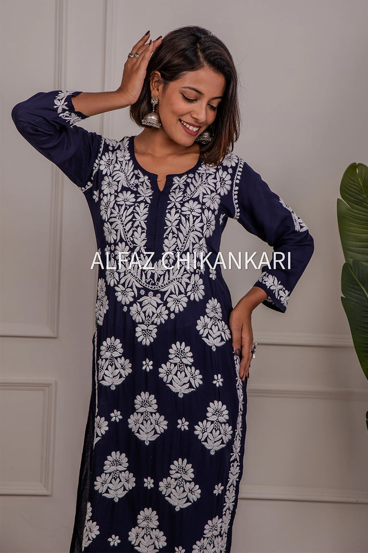 Tanvi Modal Chikankari Kurti Palazzo Set